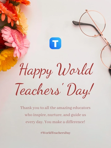 Free World Teachers' Day Social Media Post Template to Edit Online