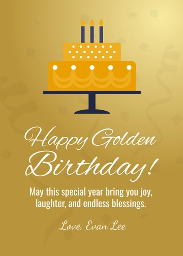 Free Golden Birthday Template to Edit Online