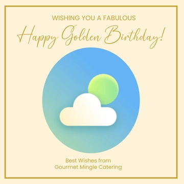 Free Happy Golden Birthday Template to Edit Online