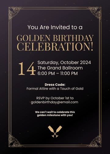 Free Luxury Golden Birthday Invitation Template to Edit Online Free Luxury Golden Birthday Invitation Template to Edit Online