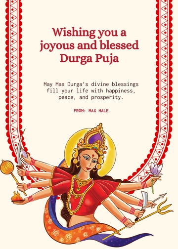 Free Durga Puja Wishes Template to Edit Online