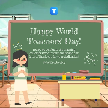 Free World Teachers Day Instagram Post Template to Edit Online
