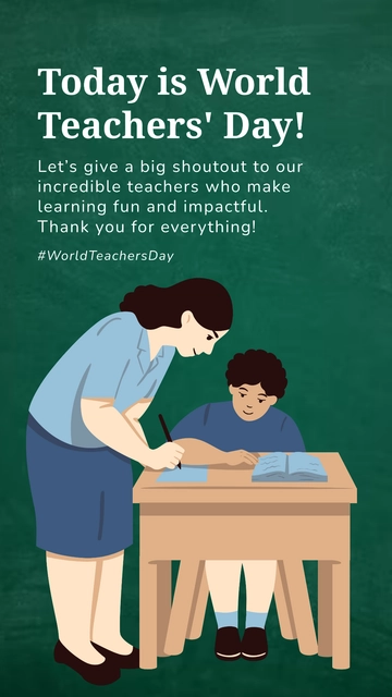 Free World Teachers' Day Instagram Story Template to Edit Online