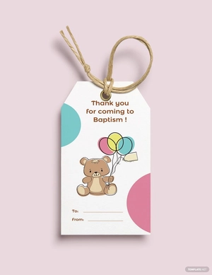 Baptism Thank You Tag Template