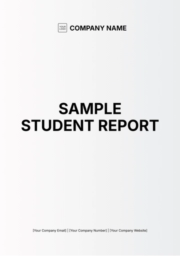 Free Sample Student Report Template to Edit Online