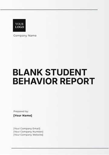 Free Blank Student Behavior Report Template to Edit Online