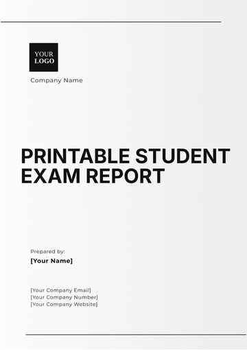 Free Printable Student Exam Report Template to Edit Online