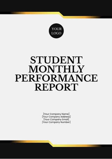 Free Student Monthly Performance Report Template to Edit Online