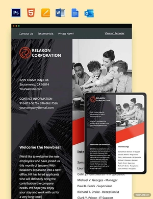 Employee Introducing Newsletter Template Employee Introducing Newsletter Template