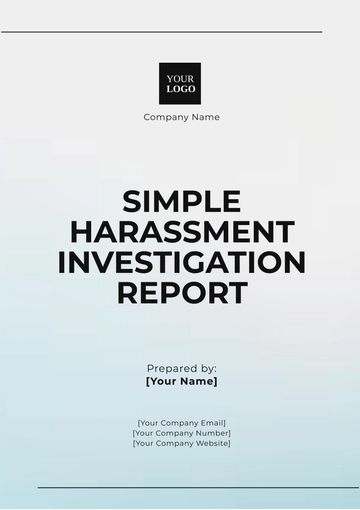 Free Simple Harassment Investigation Report Template to Edit Online