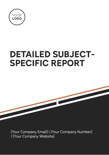 Free Detailed Subject-Specific Report Template to Edit Online