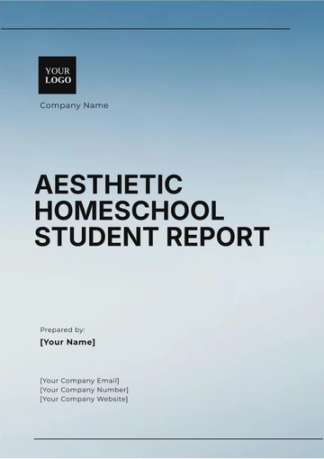 Free Aesthetic Homeschool Student Report Template to Edit Online