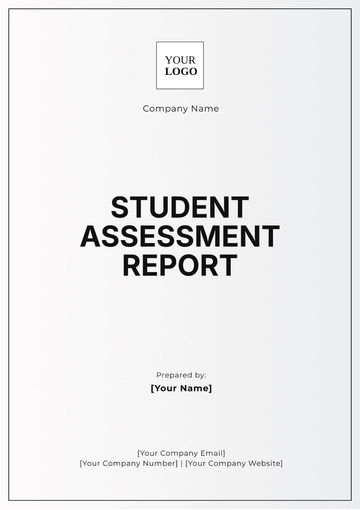 Free Student Assessment Report Template to Edit Online