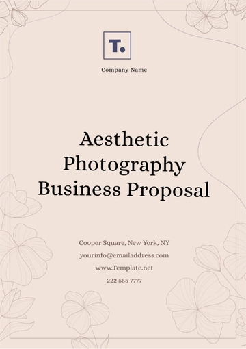Free Aesthetic Photography Business Proposal Template to Edit Online