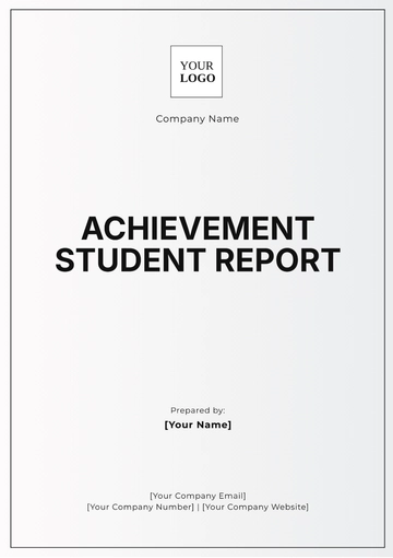 Free Achievement Student Report Template to Edit Online