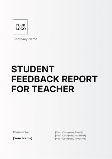 Free Student Feedback Report For Teacher Template to Edit Online