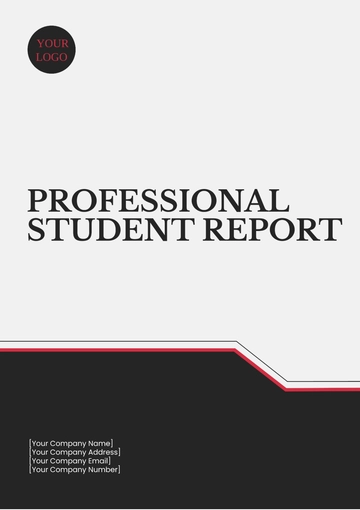Free Professional Student Report Template to Edit Online