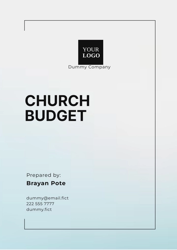 Free Sample Church Budget Template to Edit Online