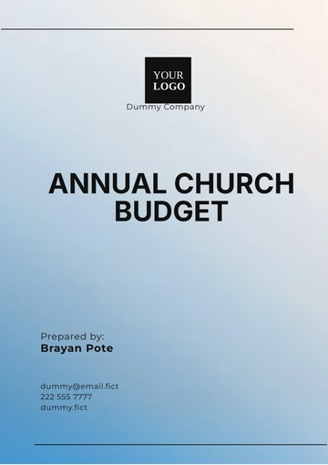 Free Annual Church Budget Template to Edit Online