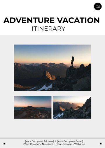 Free Adventure Vacation Itinerary Design Template to Edit Online