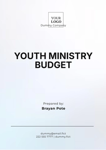 Free Youth Ministry Budget Template to Edit Online