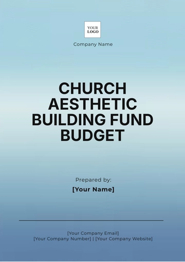 Free Church Aesthetic Building Fund Budget Template to Edit Online