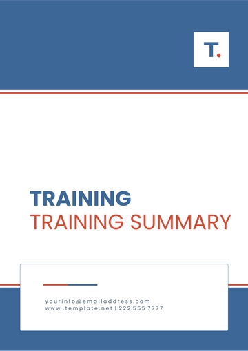 Free Sample Training Summary Report Template to Edit Online