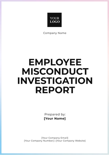 Free Employee Misconduct Investigation Report Template to Edit Online