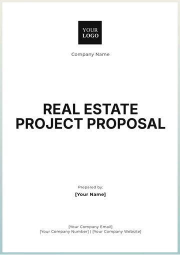 Free Real Estate Project Proposal Template to Edit Online
