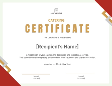 Free Catering Certificate Template to Edit Online