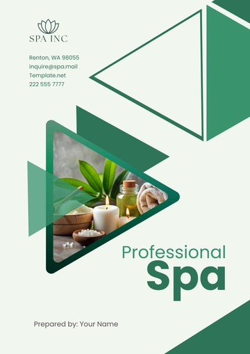 Free Professional Spa Cover Page Template