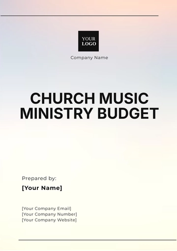 Free Church Music Ministry Budget Template to Edit Online
