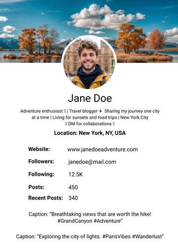 Free Social Media Profile Template to Edit Online