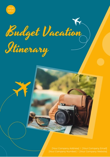 Free Budget Vacation Itinerary Layout Template to Edit Online