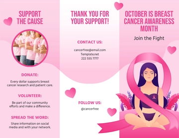 Free Breast Cancer Awareness Month Brochure Template to Edit Online