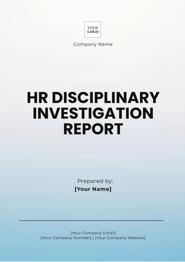 Free HR Disciplinary Investigation Report Template to Edit Online