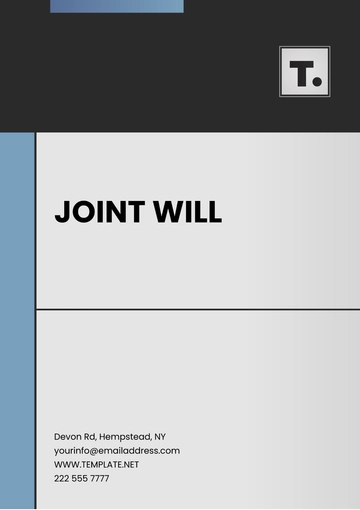 Free Joint Will Template to Edit Online