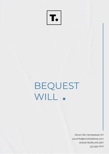 Free Bequest Will Template to Edit Online