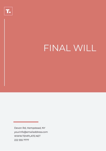 Free Final Will Layout Template to Edit Online