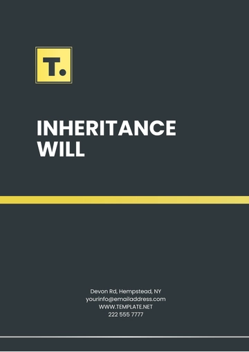 Free Inheritance Will Template to Edit Online