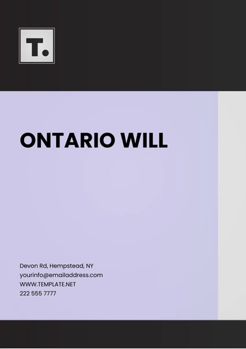 Free Ontario Will Template to Edit Online