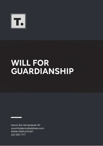 Free Will Outline for Guardianship Template to Edit Online
