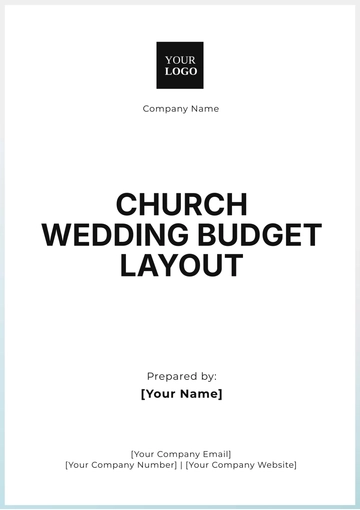 Free Church Wedding Budget Layout Template to Edit Online