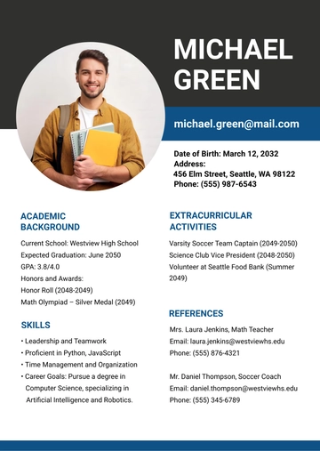 Free Student Profile Template to Edit Online