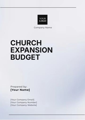 Free Church Expansion Budget Template to Edit Online
