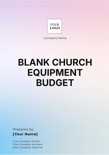 Free Blank Church Equipment Budget Template to Edit Online