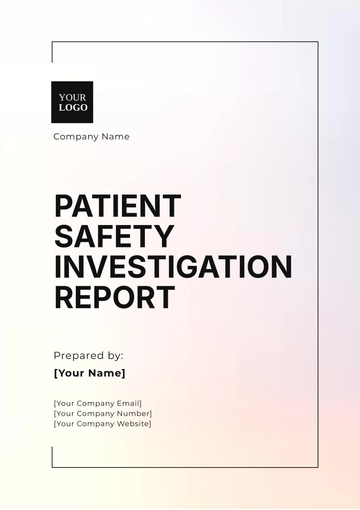 Free Patient Safety Investigation Report Template to Edit Online