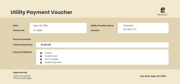 Free Utility Payment Voucher Template to Edit Online