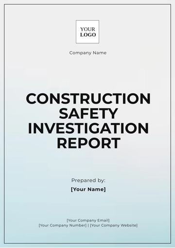 Free Construction Safety Investigation Report Template to Edit Online
