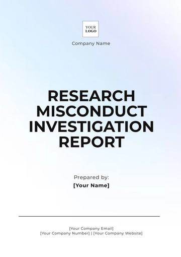 Free Research Misconduct Investigation Report Template to Edit Online